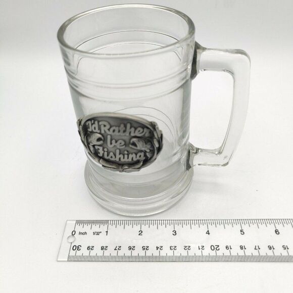 Beer Mug Glass "I'd Rather Be Fishing" Father's Day Gift Birthday Gift Fisherman - Picture 8 of 8